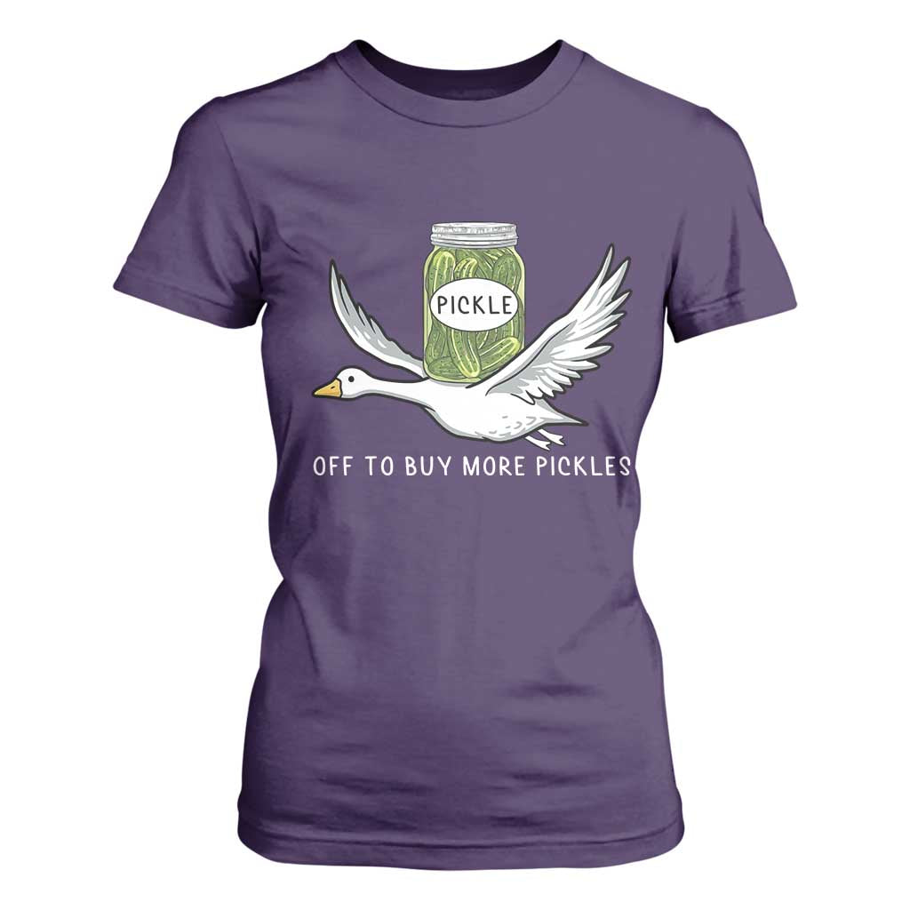 Silly Goose Pickle Lovers T Shirt For Women Off To Buy More Pickles TS10 Purple Print Your Wear