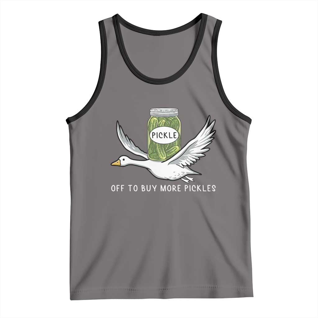 Silly Goose Pickle Lovers Tank Top Off To Buy More Pickles TS10 Deep Heather Black Print Your Wear
