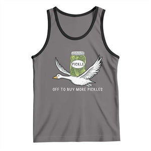 Silly Goose Pickle Lovers Tank Top Off To Buy More Pickles TS10 Deep Heather Black Print Your Wear