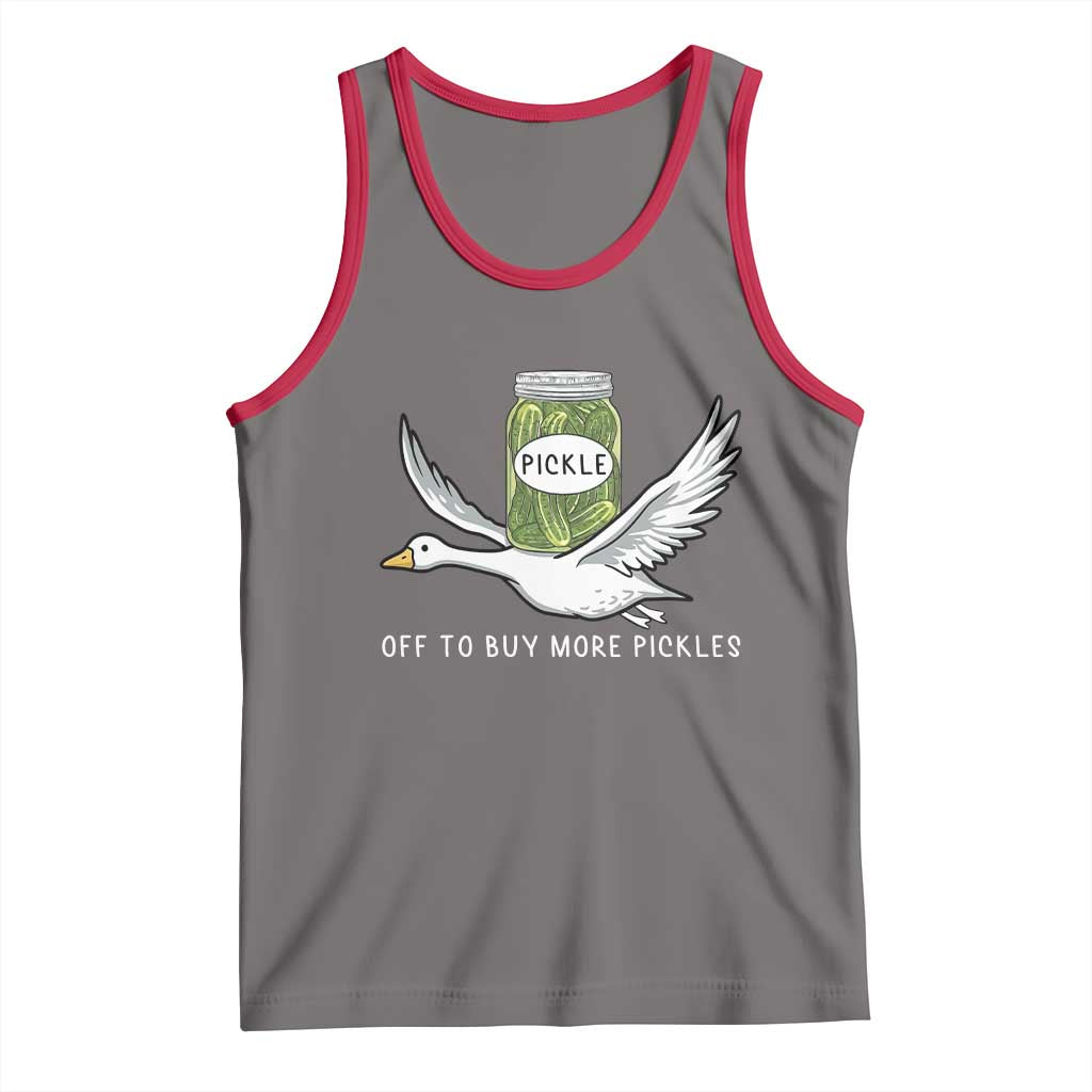 Silly Goose Pickle Lovers Tank Top Off To Buy More Pickles TS10 Deep Heather Red Print Your Wear