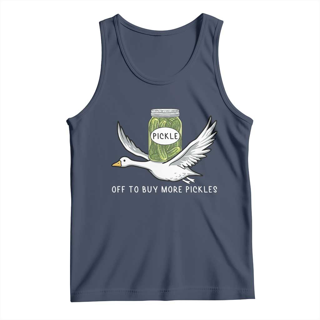 Silly Goose Pickle Lovers Tank Top Off To Buy More Pickles TS10 Navy Print Your Wear
