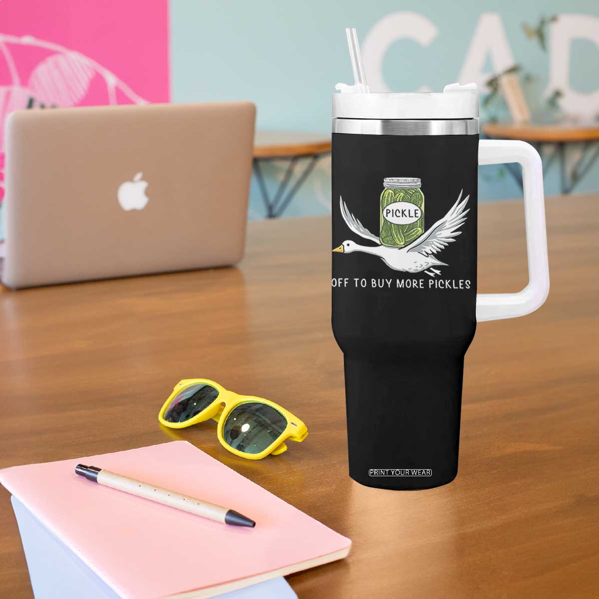 Silly Goose Pickle Lovers Tumbler With Handle Off To Buy More Pickles TS10 Print Your Wear