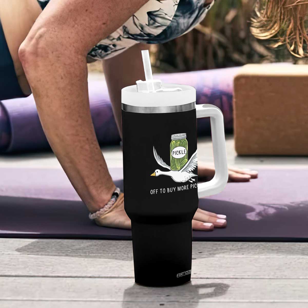 Silly Goose Pickle Lovers Tumbler With Handle Off To Buy More Pickles TS10 Print Your Wear