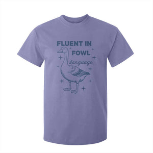 Fluent In FOWL Language T Shirt For Kid Vintage 90s Funny Duck Meme TS10 Violet Print Your Wear
