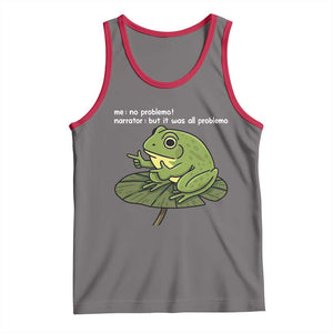 Funny Frog Tank Top Me No Problemo Narrator But It Was All Problemo TS10 Deep Heather Red Print Your Wear