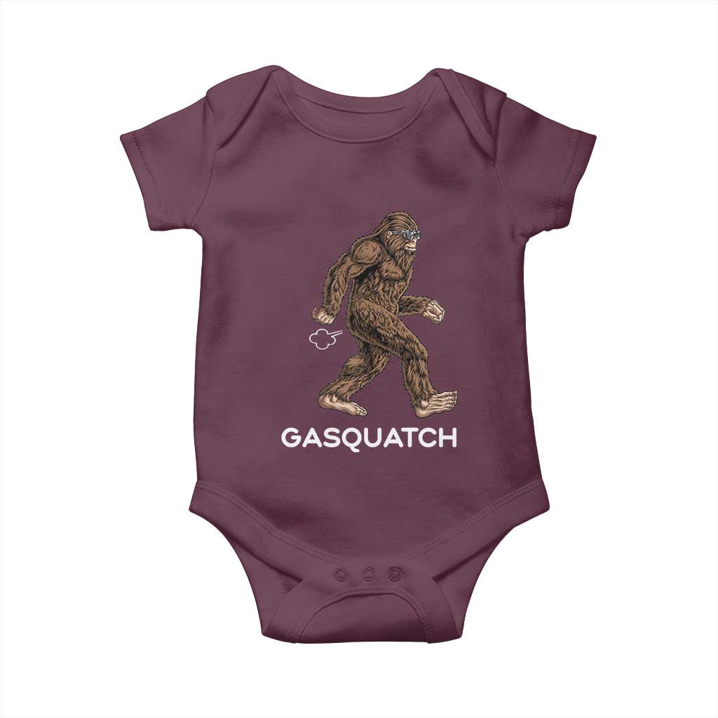 Funny Bigfoot Baby Onesie Gasquatch Gassy Sasquatch Fart Meme TS10 Maroon Print Your Wear