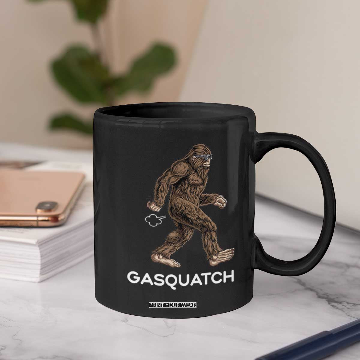 Funny Bigfoot Coffee Mug Gasquatch Gassy Sasquatch Fart Meme TS10 Print Your Wear