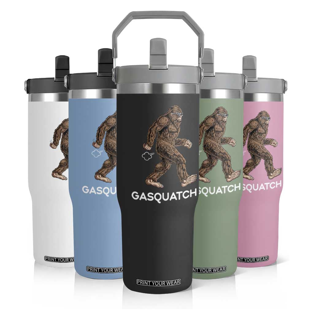 Funny Bigfoot Flip Straw Tumbler Gasquatch Gassy Sasquatch Fart Meme TS10 Print Your Wear