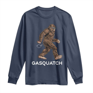Funny Bigfoot Long Sleeve Shirt Gasquatch Gassy Sasquatch Fart Meme TS10 Navy Print Your Wear