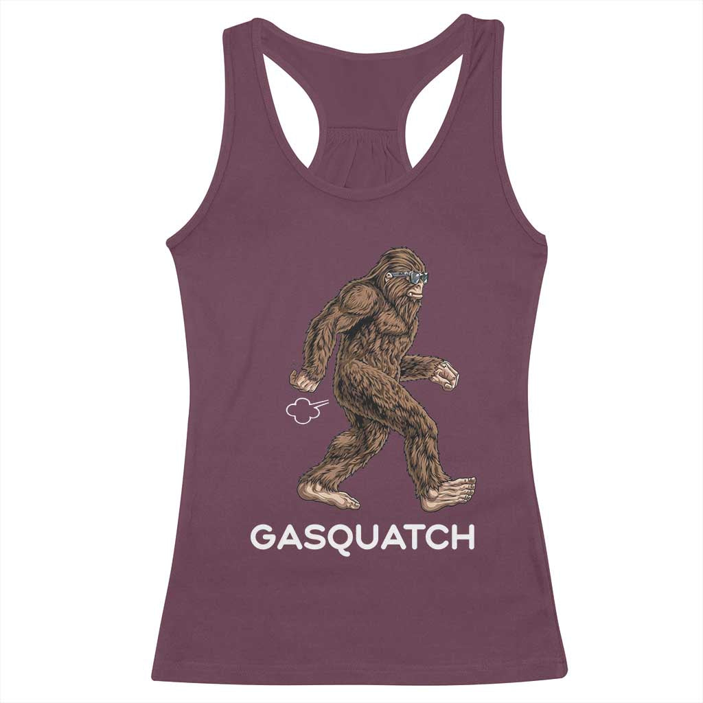 Funny Bigfoot Racerback Tank Top Gasquatch Gassy Sasquatch Fart Meme TS10 Maroon Print Your Wear