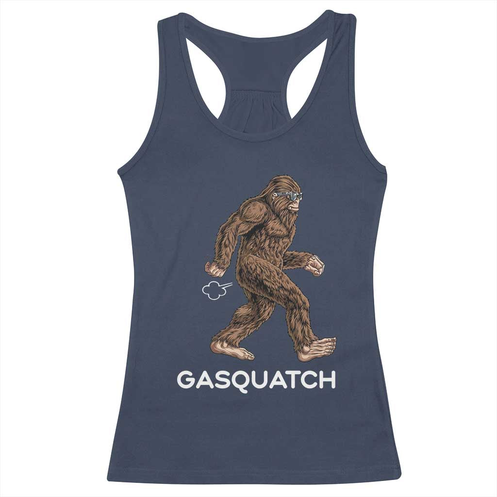 Funny Bigfoot Racerback Tank Top Gasquatch Gassy Sasquatch Fart Meme TS10 Navy Print Your Wear
