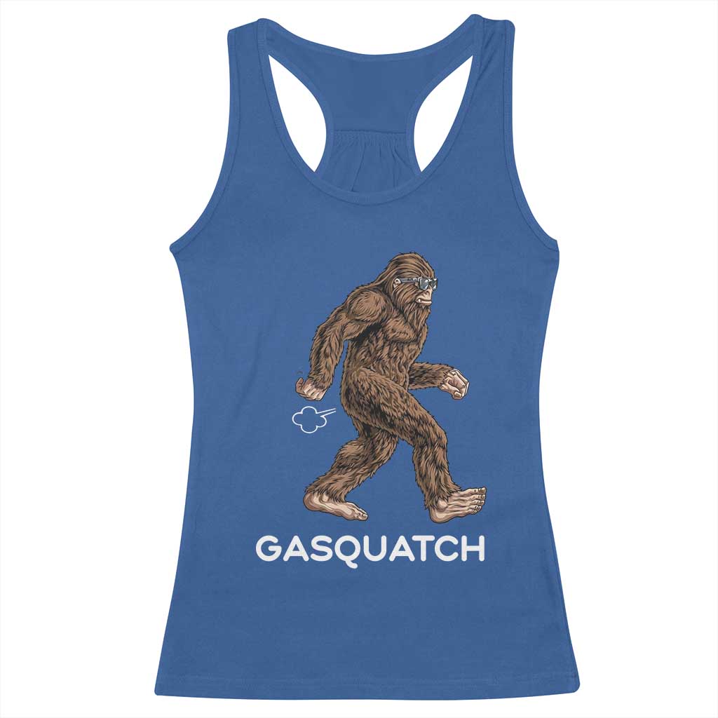 Funny Bigfoot Racerback Tank Top Gasquatch Gassy Sasquatch Fart Meme TS10 Royal Blue Print Your Wear