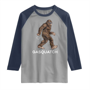 Funny Bigfoot Raglan Shirt Gasquatch Gassy Sasquatch Fart Meme TS10 Sport Gray Navy Print Your Wear