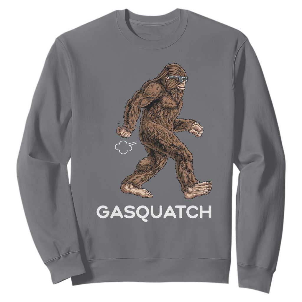 Funny Bigfoot Sweatshirt Gasquatch Gassy Sasquatch Fart Meme TS10 Charcoal Print Your Wear