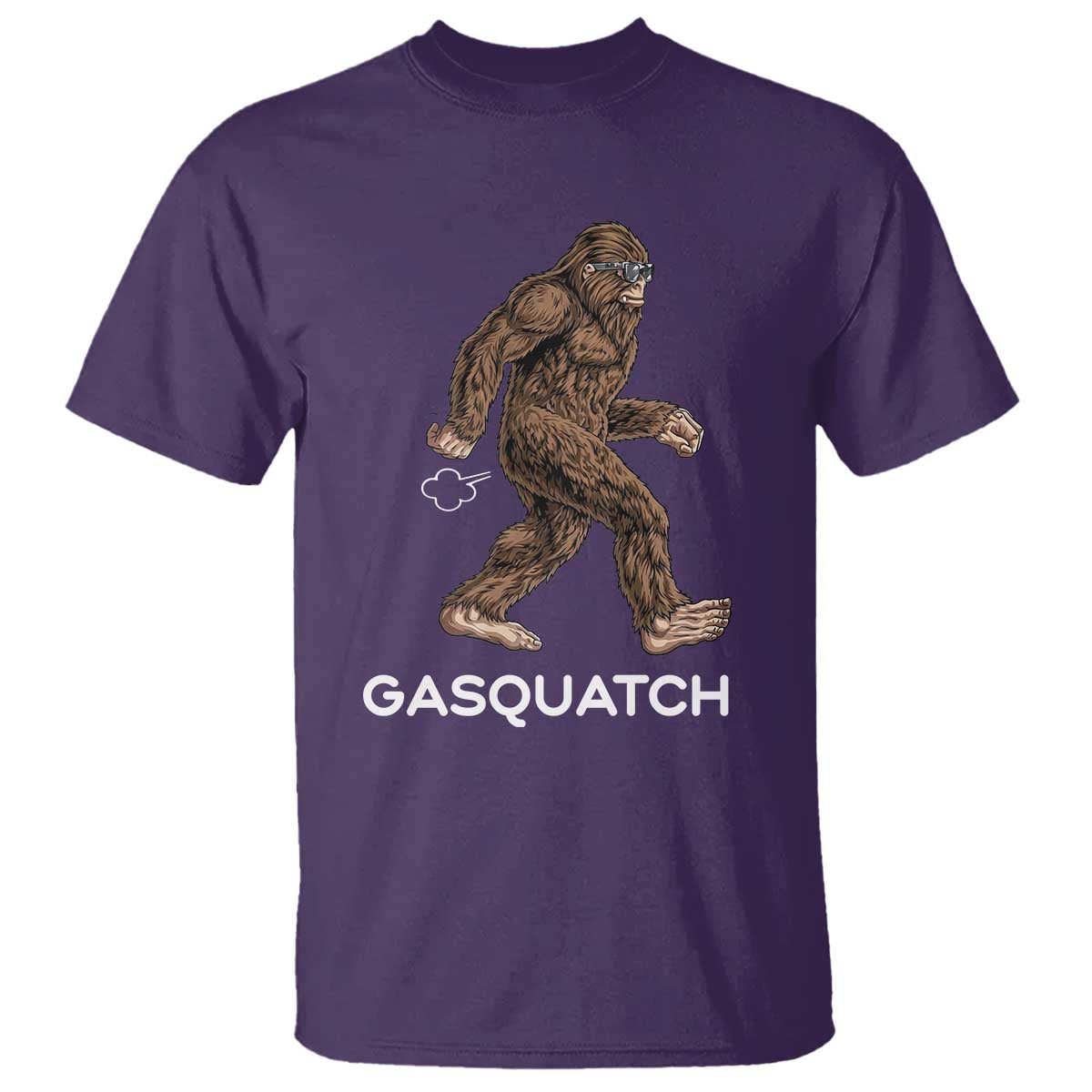 Funny Bigfoot T Shirt Gasquatch Gassy Sasquatch Fart Meme TS10 Purple Print Your Wear