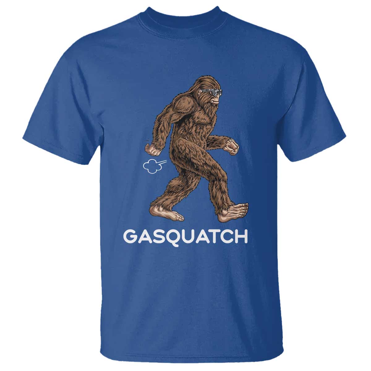 Funny Bigfoot T Shirt Gasquatch Gassy Sasquatch Fart Meme TS10 Royal Blue Print Your Wear