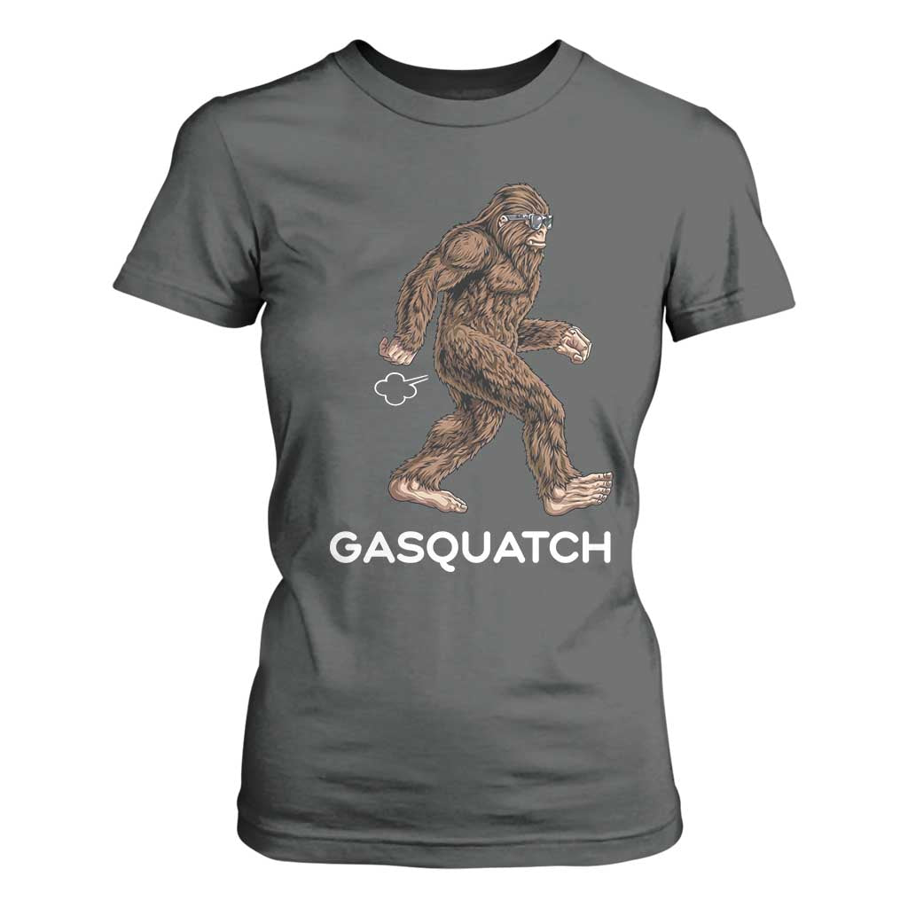 Funny Bigfoot T Shirt For Women Gasquatch Gassy Sasquatch Fart Meme TS10 Dark Heather Print Your Wear