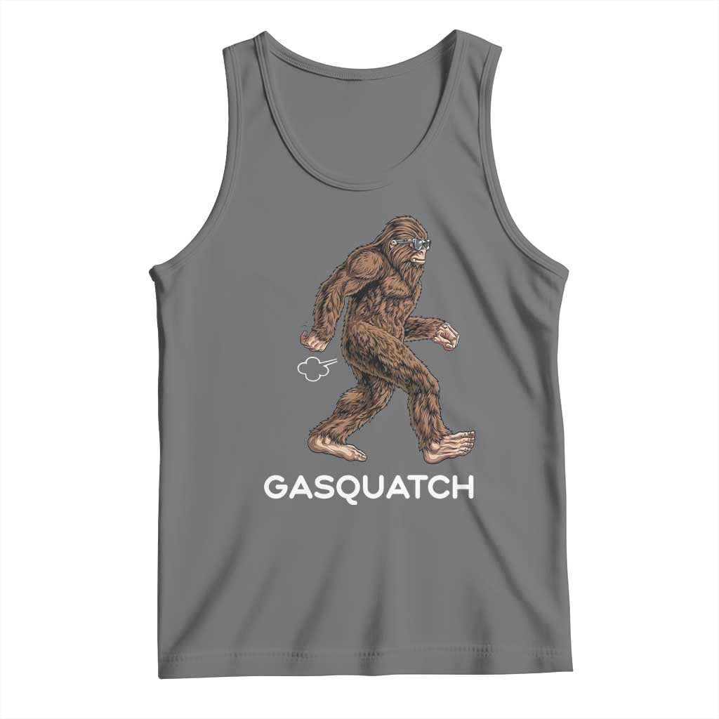 Funny Bigfoot Tank Top Gasquatch Gassy Sasquatch Fart Meme TS10 Black Heather Print Your Wear