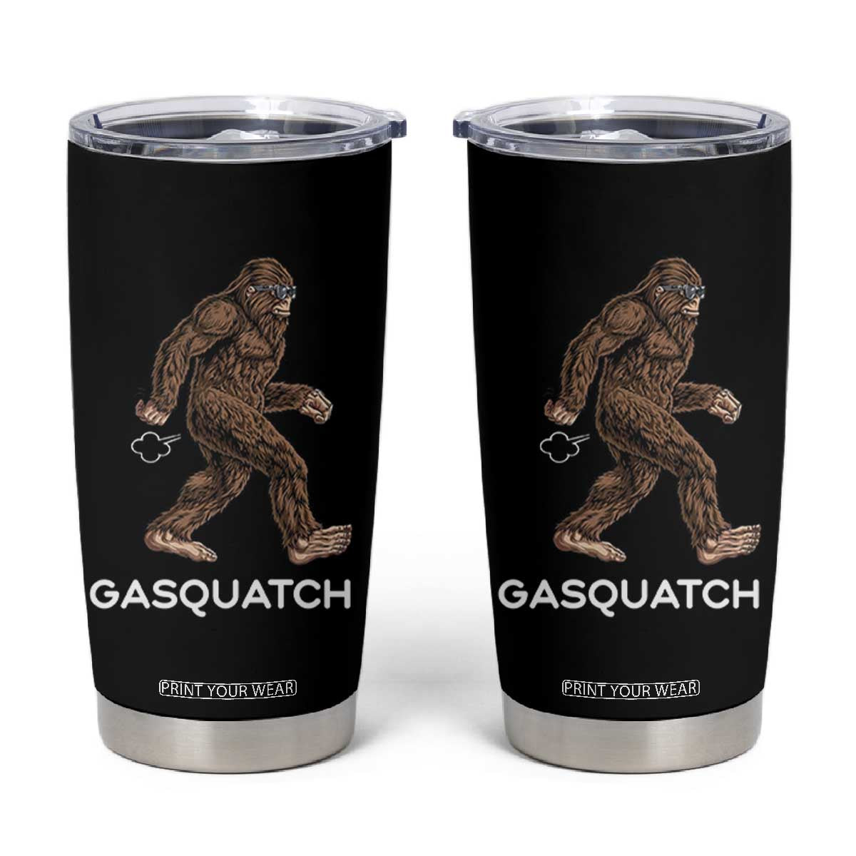 Funny Bigfoot Tumbler Cup Gasquatch Gassy Sasquatch Fart Meme TS10 Black Print Your Wear