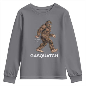 Funny Bigfoot Youth Sweatshirt Gasquatch Gassy Sasquatch Fart Meme TS10 Charcoal Print Your Wear