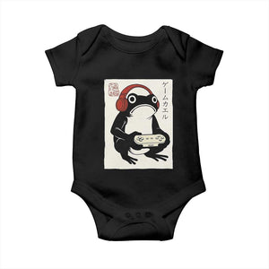 Japanese Gamer Frog Baby Onesie Boys Funny Vintage Gaming TS10 Black Print Your Wear