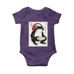 Japanese Gamer Frog Baby Onesie Boys Funny Vintage Gaming TS10 Purple Print Your Wear