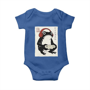 Japanese Gamer Frog Baby Onesie Boys Funny Vintage Gaming TS10 Royal Blue Print Your Wear