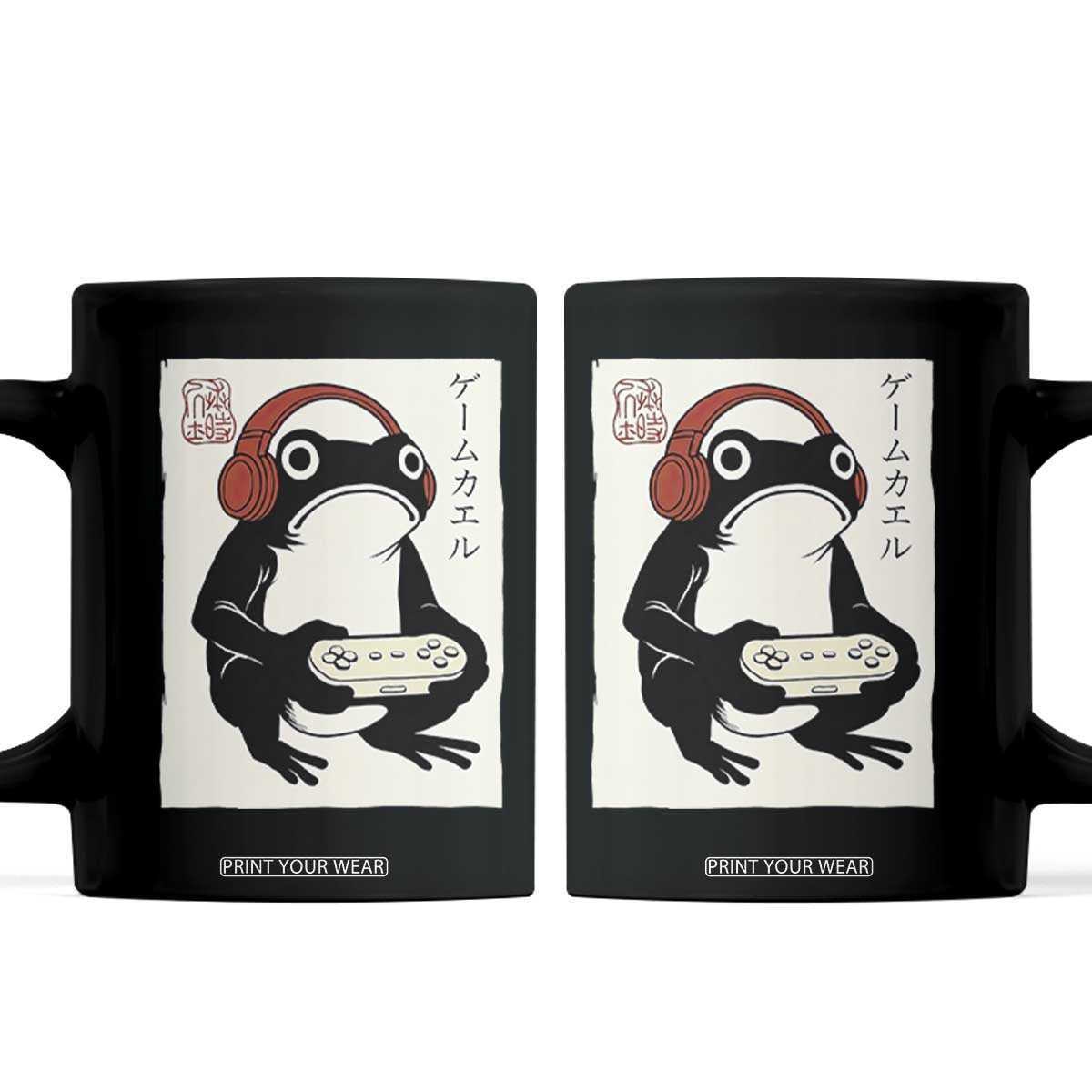 Japanese Gamer Frog Coffee Mug Boys Funny Vintage Gaming TS10 Black Print Your Wear