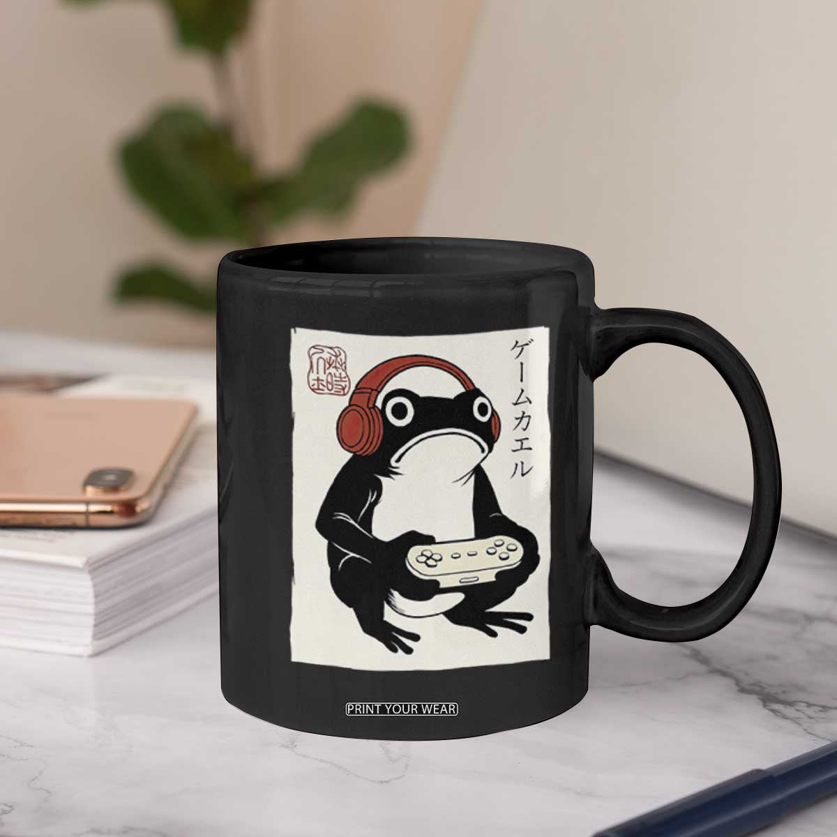 Japanese Gamer Frog Coffee Mug Boys Funny Vintage Gaming TS10 Print Your Wear
