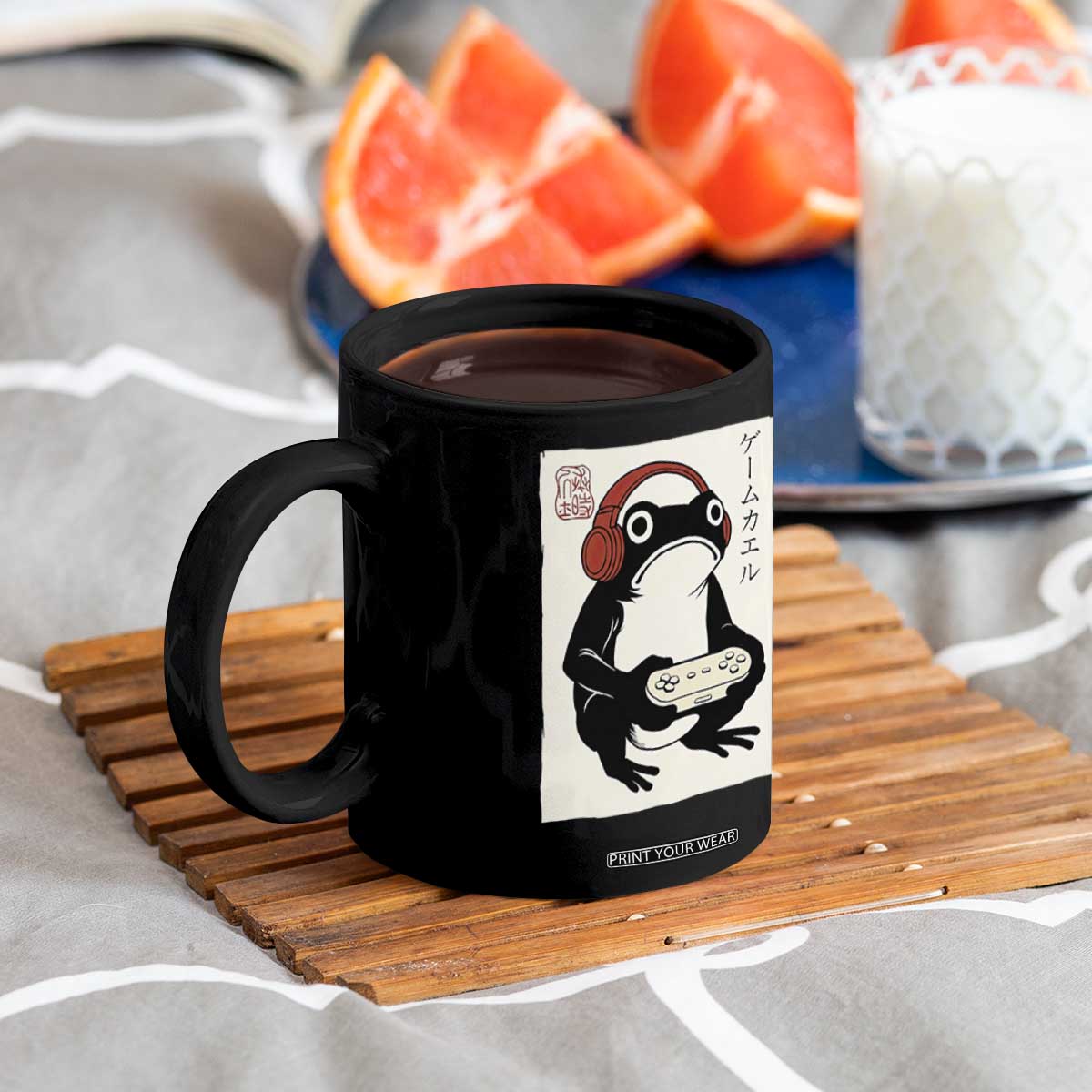 Japanese Gamer Frog Coffee Mug Boys Funny Vintage Gaming TS10 Print Your Wear