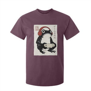 Japanese Gamer Frog T Shirt For Kid Boys Funny Vintage Gaming TS10 Maroon Print Your Wear