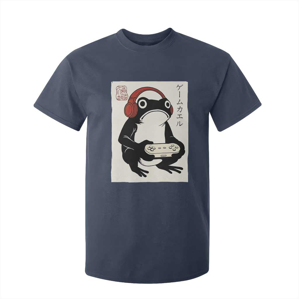 Japanese Gamer Frog T Shirt For Kid Boys Funny Vintage Gaming TS10 Navy Print Your Wear
