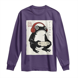 Japanese Gamer Frog Long Sleeve Shirt Boys Funny Vintage Gaming TS10 Purple Print Your Wear