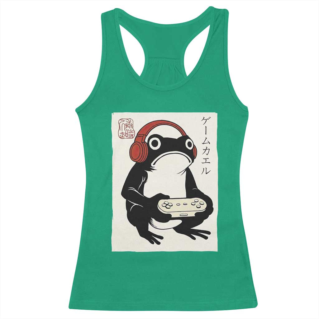 Japanese Gamer Frog Racerback Tank Top Boys Funny Vintage Gaming TS10 Irish Green Print Your Wear