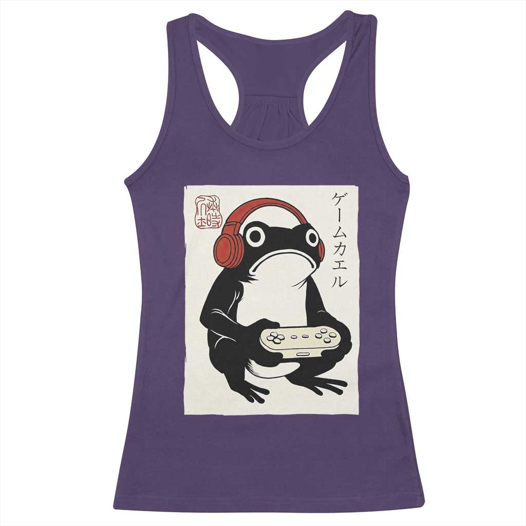 Japanese Gamer Frog Racerback Tank Top Boys Funny Vintage Gaming TS10 Purple Print Your Wear