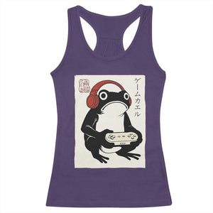 Japanese Gamer Frog Racerback Tank Top Boys Funny Vintage Gaming TS10 Purple Print Your Wear
