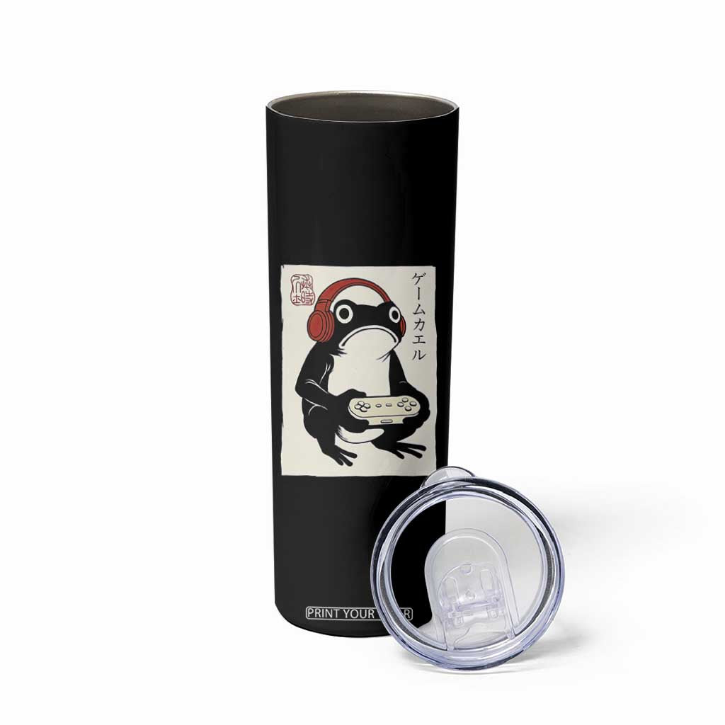 Japanese Gamer Frog Skinny Tumbler Boys Funny Vintage Gaming TS10 Print Your Wear
