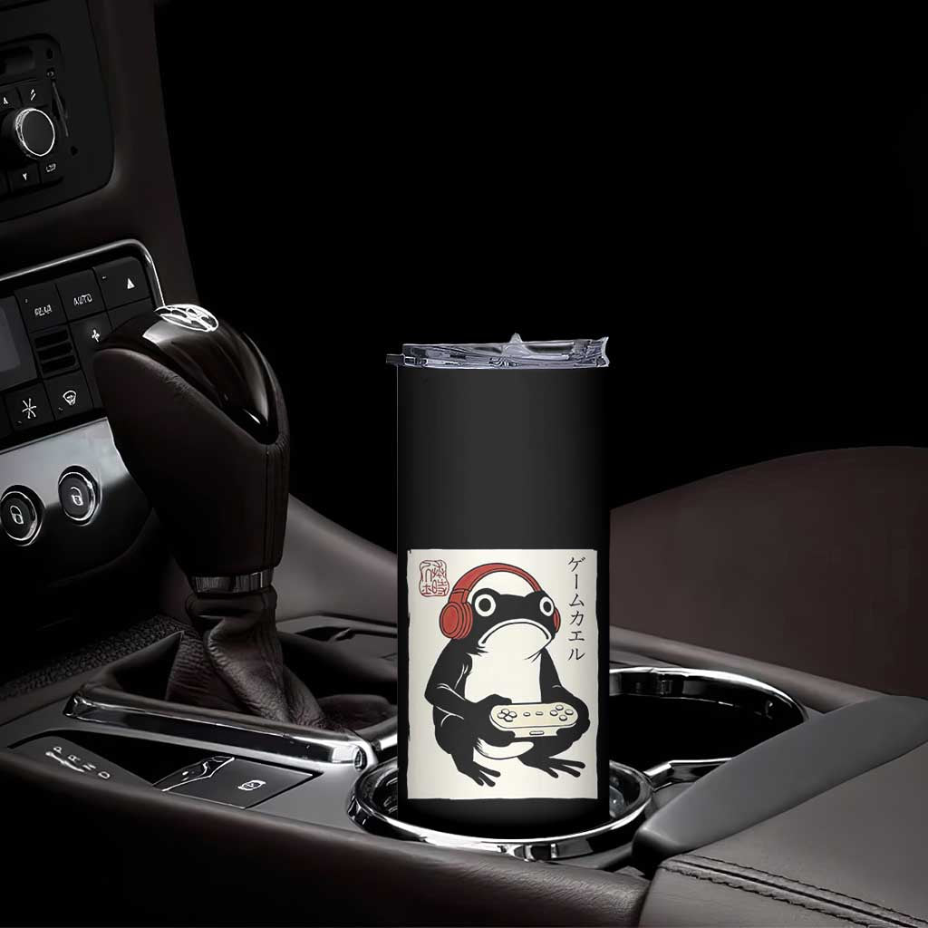 Japanese Gamer Frog Skinny Tumbler Boys Funny Vintage Gaming TS10 Print Your Wear