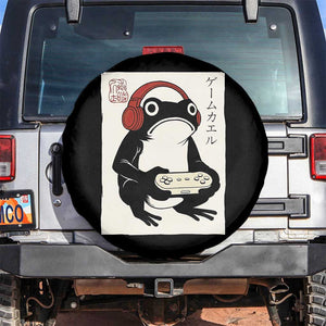 Japanese Gamer Frog Spare Tire Cover Boys Funny Vintage Gaming TS10 No hole Black Print Your Wear