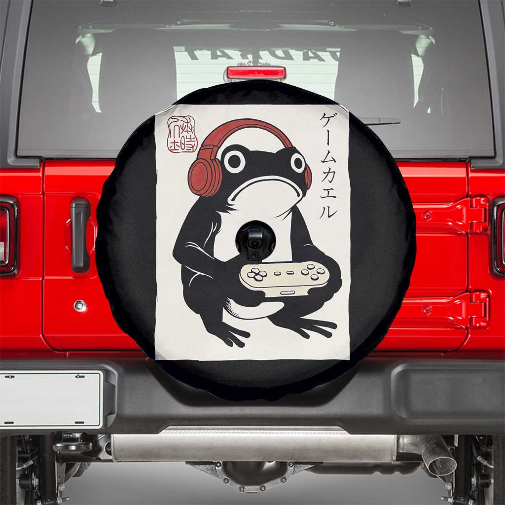 Japanese Gamer Frog Spare Tire Cover Boys Funny Vintage Gaming TS10 Black Print Your Wear