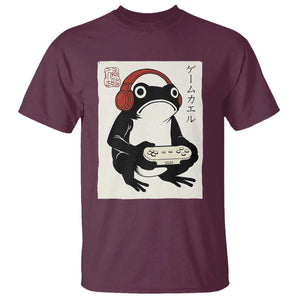 Japanese Gamer Frog T Shirt Boys Funny Vintage Gaming TS10 Maroon Print Your Wear