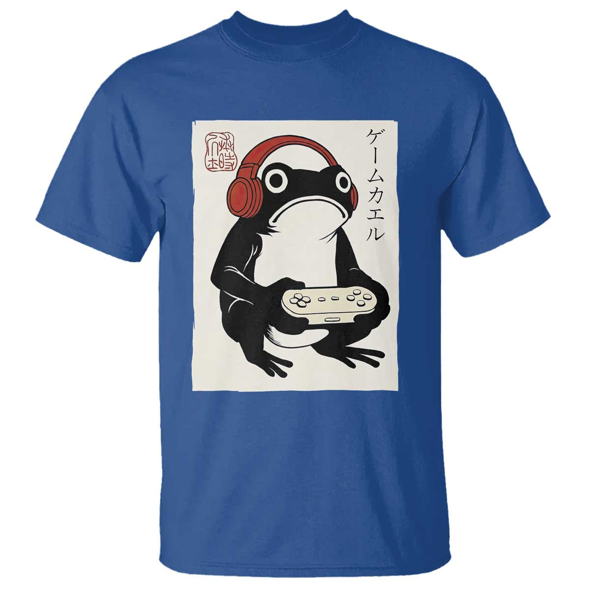 Japanese Gamer Frog T Shirt Boys Funny Vintage Gaming TS10 Royal Blue Print Your Wear