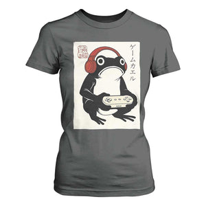 Japanese Gamer Frog T Shirt For Women Boys Funny Vintage Gaming TS10 Dark Heather Print Your Wear