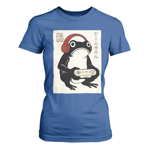 Japanese Gamer Frog T Shirt For Women Boys Funny Vintage Gaming TS10 Royal Blue Print Your Wear