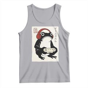 Japanese Gamer Frog Tank Top Boys Funny Vintage Gaming TS10 Athletic Heather Print Your Wear