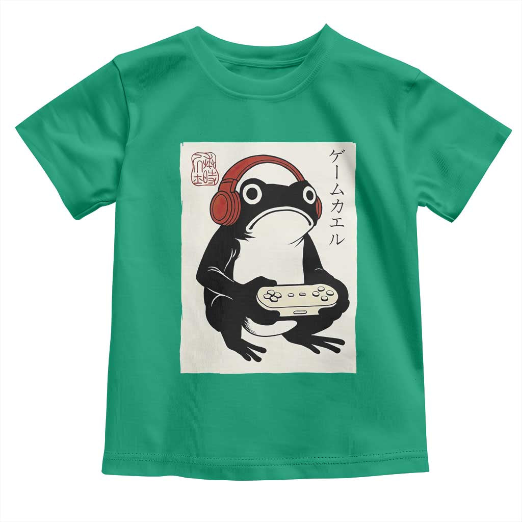 Japanese Gamer Frog Toddler T Shirt Boys Funny Vintage Gaming TS10 Irish Green Print Your Wear