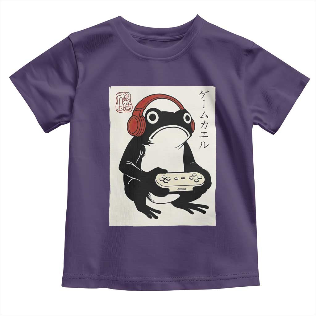 Japanese Gamer Frog Toddler T Shirt Boys Funny Vintage Gaming TS10 Purple Print Your Wear