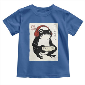 Japanese Gamer Frog Toddler T Shirt Boys Funny Vintage Gaming TS10 Royal Blue Print Your Wear