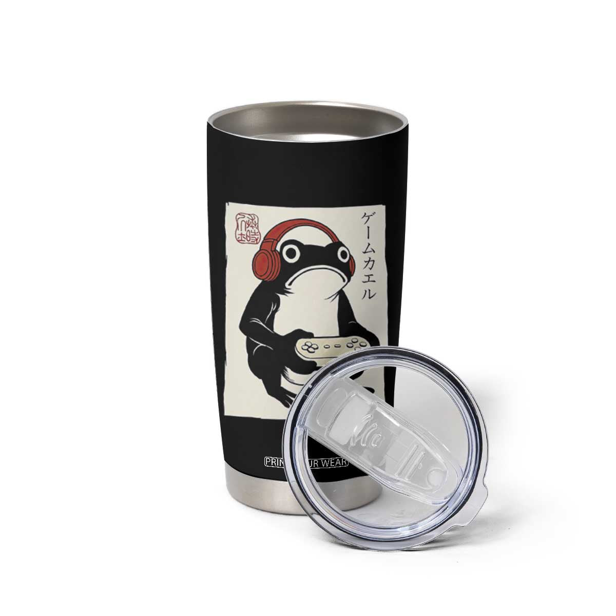 Japanese Gamer Frog Tumbler Cup Boys Funny Vintage Gaming TS10 Print Your Wear