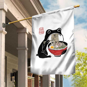 Funny Grumpy Frog Ramen Garden Flag Sumi-e Kawaii Ink Painting Japanese TS10 Print Your Wear